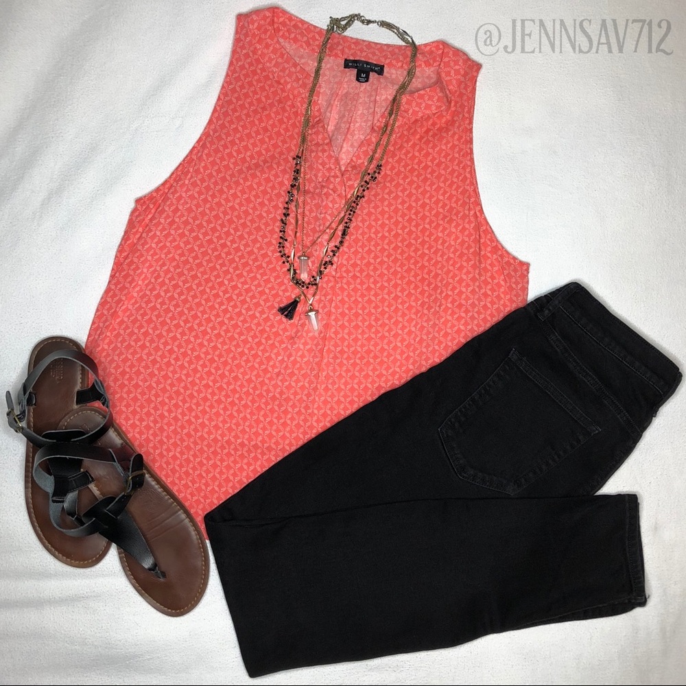 Willi Smith Sleeveless Coral Top